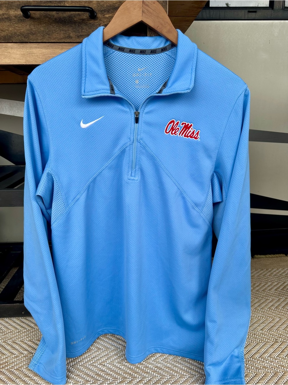 Nike Light Blue Ole Miss Quarter-Zip Sweatshirt